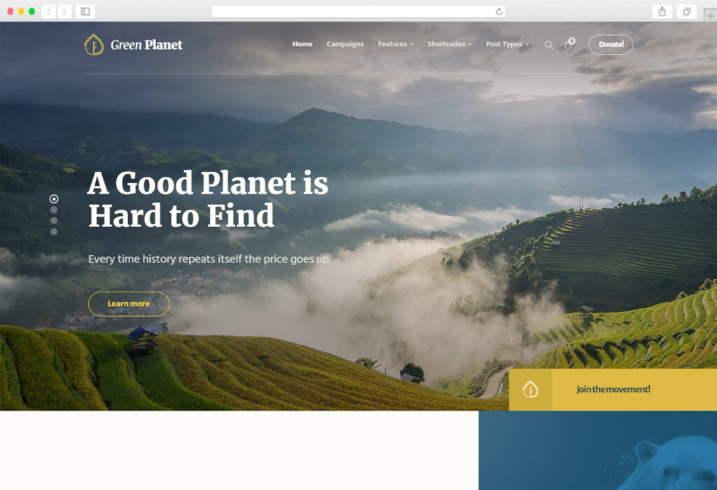 Green Eco friendly WordPress Themes