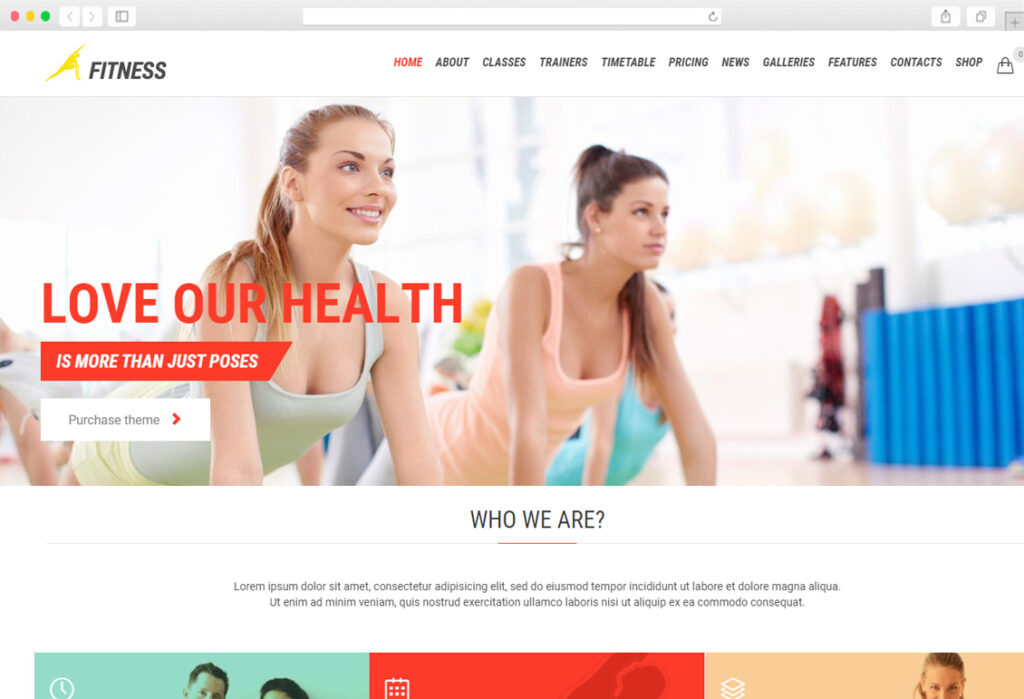 WordPress Fitness Themes